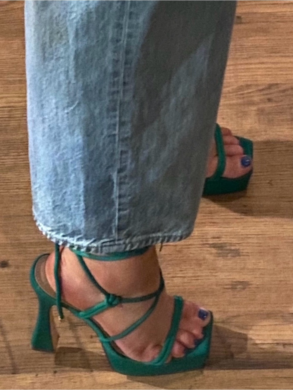 Green Strappy Heels 8.5
